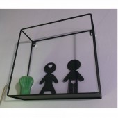 Krodesign KRO-1003/ Set decoratiune semn toaleta, Krodesign Boy Girl, lungime 16 cm, negru