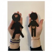 Krodesign KRO-1003/ Set decoratiune semn toaleta, Krodesign Boy Girl, lungime 16 cm, negru