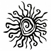 Krodesign KRO-1005 Decoratiune perete Krodesign Spiral Sun, diametru 53 cm, negru
