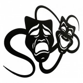 Krodesign KRO-1008 Decoratiune perete Krodesign Theater Mask, diametru 50x34 cm, negru
