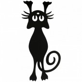 Krodesign KRO-1009 Decoratiune perete Krodesign Funny Cat, lungime 52 cm, negru