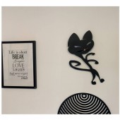 Krodesign KRO-1020 Ceas de perete metalic Krodesign Black Cat-2, diametru 50 cm