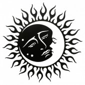 Krodesign KRO-1022 Decoratiune perete Krodesign Sun Moon, diametru 60 cm, negru
