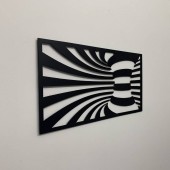 Krodesign KRO-1031 Set 2 decoratiuni perete Krodesign Spiral, negru, 25 x 45 x 1.5 cm