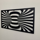 Krodesign KRO-1031 Set 2 decoratiuni perete Krodesign Spiral, negru, 25 x 45 x 1.5 cm