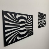 Krodesign KRO-1031 Set 2 decoratiuni perete Krodesign Spiral, negru, 25 x 45 x 1.5 cm