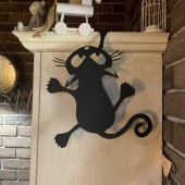 Krodesign KRO-1034/ Decoratiune perete Krodesign Scared Cat, negru, 35 cm