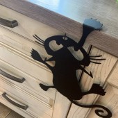 Krodesign KRO-1034/ Decoratiune perete Krodesign Scared Cat, negru, 35 cm
