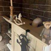 Krodesign KRO-1034/ Decoratiune perete Krodesign Scared Cat, negru, 35 cm