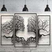 Krodesign KRO-1035 Set 3 decoratiuni perete Krodesign Tree Kiss, negru, 35 cm
