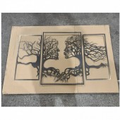 Krodesign KRO-1035 Set 3 decoratiuni perete Krodesign Tree Kiss, negru, 35 cm