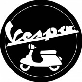 Krodesign KRO-1049 Decoratiune metalica de perete Krodesign KRO-1049, Vespa, diametru 50 cm, negru, grosime 1.5 mm