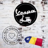 Krodesign KRO-1049 Decoratiune metalica de perete Krodesign KRO-1049, Vespa, diametru 50 cm, negru, grosime 1.5 mm