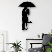 Krodesign KRO-1053 Decoratiune metalica de perete Krodesign KRO-1053, Couple Love, lungime 60 cm, negru, grosime 1.5 mm