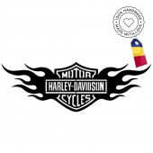 Krodesign KRO-1054 Decoratiune metalica de perete Krodesign KRO-1054, Harley Davidson, diametru 60 cm, grosime 1.5 mm