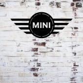 Krodesign KRO-1056 Decoratiune metalica de perete Krodesign KRO-1056, Mini Cooper, diametru 50 cm, negru, grosime 1.5 mm