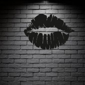 Krodesign KRO-1065 Decoratiune metalica de perete Krodesign KRO-1065 Lips Design, diametru 50 cm, negru, grosime 1.5 mm