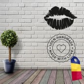 Krodesign KRO-1065 Decoratiune metalica de perete Krodesign KRO-1065 Lips Design, diametru 50 cm, negru, grosime 1.5 mm