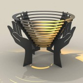 Krodesign KRO-1070 Vatra metalica de foc Krodesign KRO-1070, diametru 600 mm, grosime 4 mm, pentru exterior