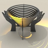 Krodesign KRO-1070 Vatra metalica de foc Krodesign KRO-1070, diametru 600 mm, grosime 4 mm, pentru exterior