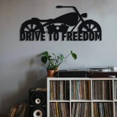 Krodesign KRO-1118 Decoratiune metalica de perete Krodesign Drive to Freedom KRO-1118, lungime 80 cm, negru, grosime 1.5 mm