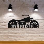 Krodesign KRO-1118 Decoratiune metalica de perete Krodesign Drive to Freedom KRO-1118, lungime 80 cm, negru, grosime 1.5 mm