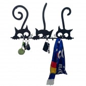 Krodesign kro-1129/ Suport chei cu 5 agatatori, Krodesign Three Cats KRO-1129, 60x30 cm, Negru