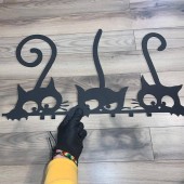 Krodesign kro-1129/ Suport chei cu 5 agatatori, Krodesign Three Cats KRO-1129, 60x30 cm, Negru
