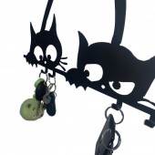 Krodesign kro-1129/ Suport chei cu 5 agatatori, Krodesign Three Cats KRO-1129, 60x30 cm, Negru