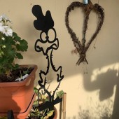 Krodesign KRO-1133/ Decoratiune gradina / ghiveci Krodesign Scared Chicken KRO-1133, metal, inaltime 64 cm