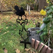 Krodesign KRO-1133/ Decoratiune gradina / ghiveci Krodesign Scared Chicken KRO-1133, metal, inaltime 64 cm