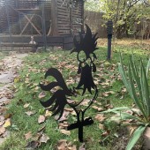 Krodesign KRO-1134/ Decoratiune gradina / ghiveci Krodesign Funny Chicken KRO-1134, metal, inaltime 60 cm