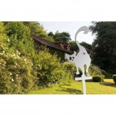 Krodesign KRO-1140/ Decoratiune gradina / ghiveci Krodesign Back Cat KRO-1140, metal, inaltime 61 cm