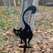 Krodesign KRO-1140/ Decoratiune gradina / ghiveci Krodesign Back Cat KRO-1140, metal, inaltime 61 cm