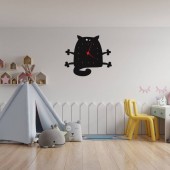 Krodesign KRO-1158 Ceas de perete metalic Krodesign Cat KRO-1158, diametru 50 cm, negru
