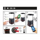 Lampa 3 in 1 cu led si boxa cu bluetooth, JBM 53199, Bt, USB, rezistenta la apa, 15 leduri, incarcare telefon