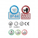 Lampa de iluminat exterior tip felinar, Horoz Begonya-2, negru, IP44, Anti-Shock