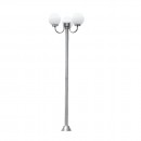 Lampa stradala cu 3 globuri, Horoz HL 258P, inox, 3x60W, IP 44, 1900 mm