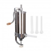 Micul Fermier 10006 Aparat de umplut carnati/ carnatar, SausageMaker 10006, 3 kg, din inox, 3 palnii, prindere de masa