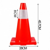 OEM 18INQHDBJMLZ12PCSV0 Set 12 conuri rutiere de avertizare, PVC, Inaltime 45.7 cm, Reflectorizante, Rosu