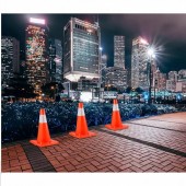 OEM 18INQHDBJMLZ12PCSV0 Set 12 conuri rutiere de avertizare, PVC, Inaltime 45.7 cm, Reflectorizante, Rosu