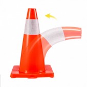 OEM 18INQHDBJMLZ12PCSV0 Set 12 conuri rutiere de avertizare, PVC, Inaltime 45.7 cm, Reflectorizante, Rosu