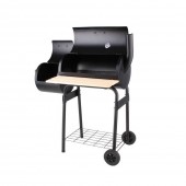 OEM 99513 Gratar pentru gradina, capac pentru afumat, Termometru, cos fum, suprafata gatit 50 x 30 cm