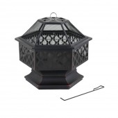 OEM 99703 Gratar si vatra 2 in 1, capac, 70 x 60 x 63 cm, culoare negru vintage