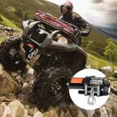 OEM ATVGSSJPYXWXEJRPBV9 Troliu electric 12V DC, 1.3 CP, capacitate 1814 kg, cablu 12 m, Telecomanda WiFi si cu fir, IP55, pentru ATV
