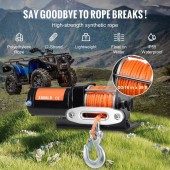 OEM ATVHCSJPYXYKT38ASV9 Troliu electric 12V DC, capacitate 1588 kg, Lungime cablu 12 m, Telecomanda fir, IP55, pentru ATV, Franghie sintetica