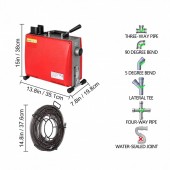 OEM GDSTJ250WGQ100AA1V2 Sarpe pentru desfundat tevi, Electric, Profesional, 6 x capete taiere, 250 W, Lungime 4.5/15 m, Diametru 10/16 mm, IP44