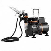 OEM JCBTZ2GOGWQG66CG6V2 Kit aerograf multifunctional, 3 pistoale, duze 0.2, 0.3, 0.8 mm, 23-25 l/min, 3.5 Bar, 47 dB, 120 W