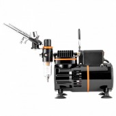 OEM JCBTZ2GOGWQG66CG6V2 Kit aerograf multifunctional, 3 pistoale, duze 0.2, 0.3, 0.8 mm, 23-25 l/min, 3.5 Bar, 47 dB, 120 W