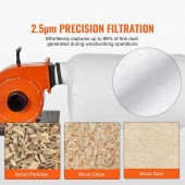 OEM JCQ1HPLSDTBD6SWIQV2 Colector de praf/rumegus fin pentru ateliere, putere 1 CP, Capacitate sac 80 l, 2800 rpm, 4 x roti